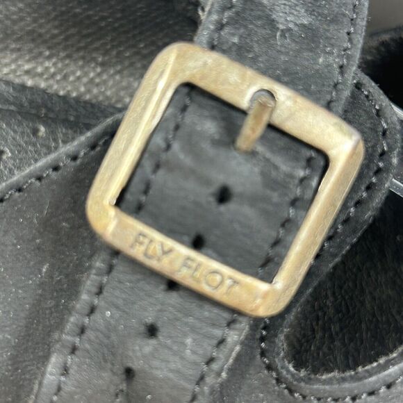 Fly Flot Black Suede Mules Clogs Womens 40 EU 8.5 US Comfort Shoe Made in Italy - Picture 5 of 12